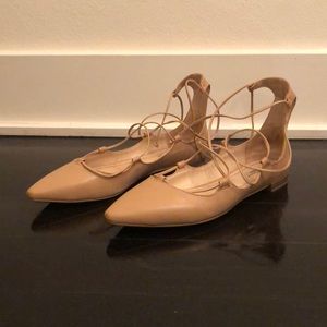 Nude Tie Up Flats